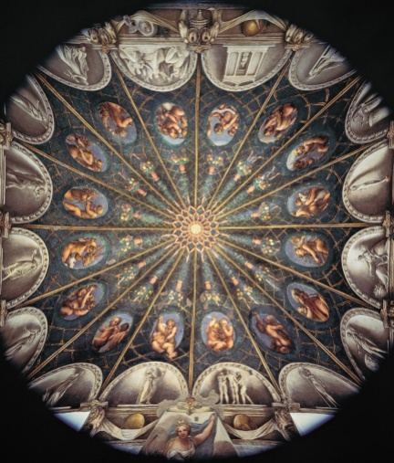 La Volta della Camera della Badessa, Correggio - affresco - 645 cm x 697 cm - Parma, Convento di San Paolo
