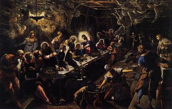Tintoretto Ultima cena olio su tela 366x570 cm 1592-1594