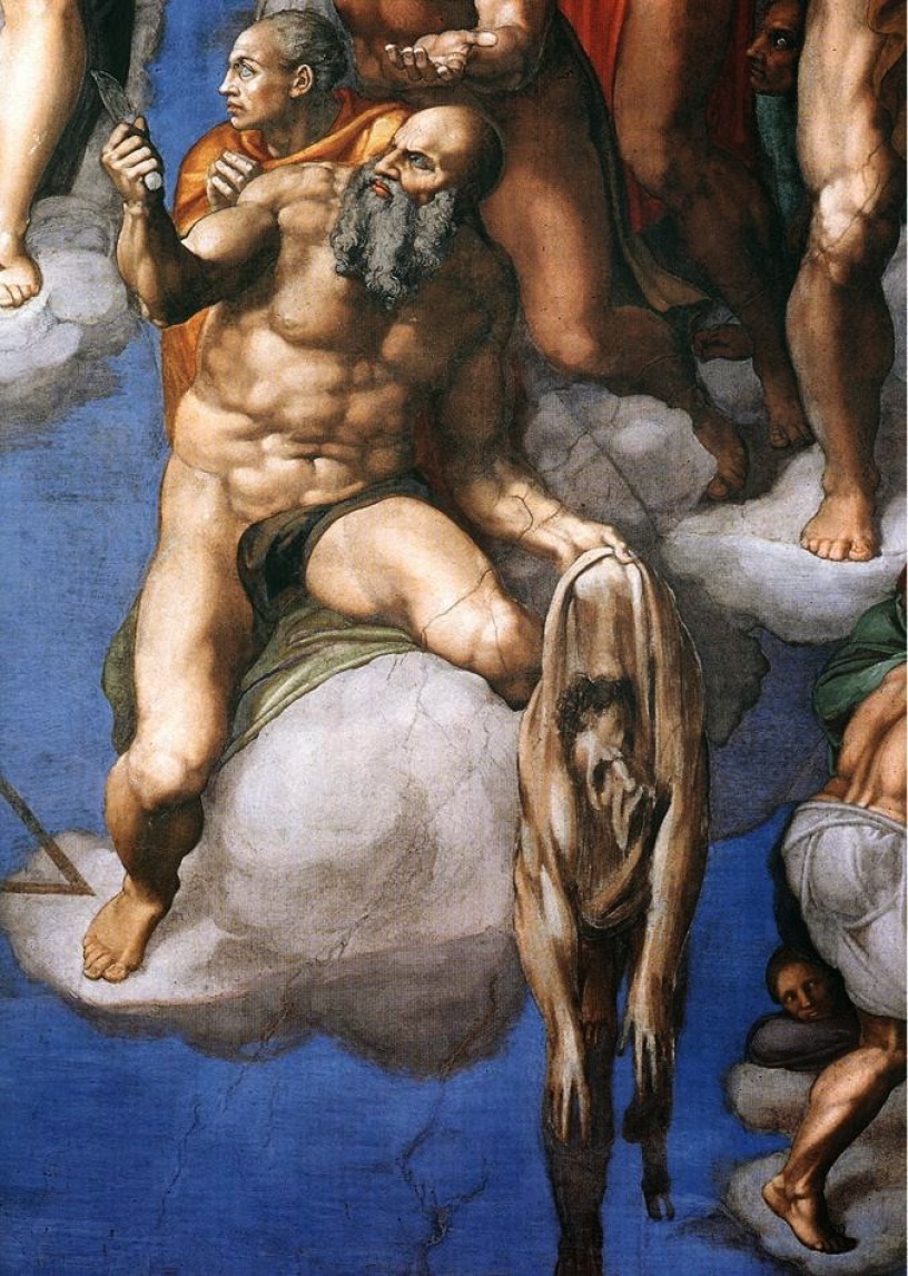 particolare del Giudizio universale di Michelangelo dopo la censura